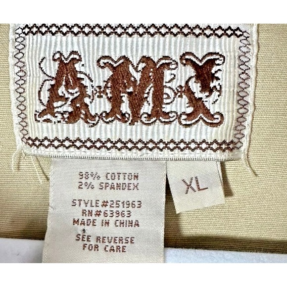 AMI Womens Jacket XL Khaki Vintage Braided Boho Cowgirl Western Aztec Y2K - Picture 3 of 9